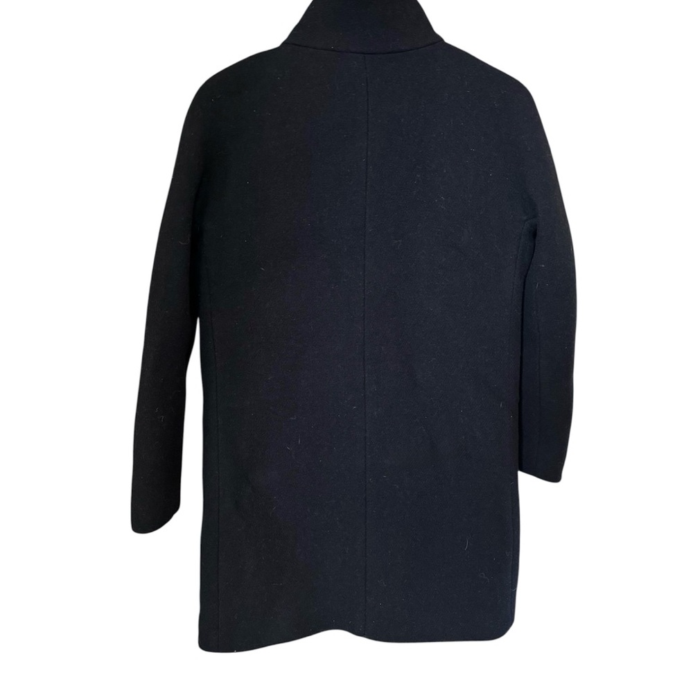 J.Crew Italian Stadium Cloth Wool Blend Coat Women 4 Black Heavy Zip Nello Gori - Picture 13 of 15